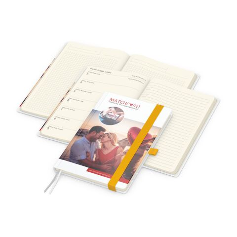Wochenplaner Match-Hybrid Creme Bestseller Bunt-gelb | A5 | ohne Werbeanbringung | Cover-Star Matt | Gelb
