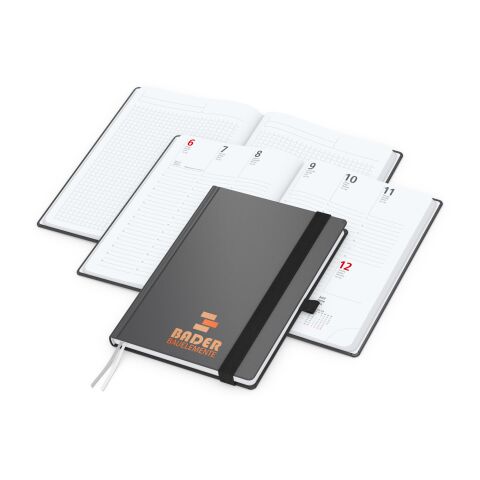 Wochenplaner Vision-Hybrid White Bestseller inkl. Siebdruck-Digital Anthrazit | A5 | 4-farbiger Siebdruck-Digital