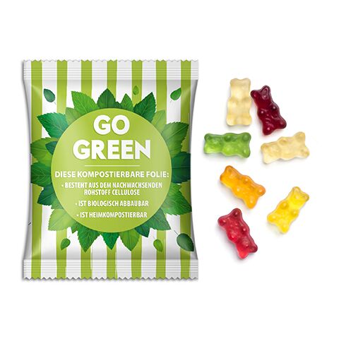 Gummibärchen im Werbetütchen transparent | 10 g | ohne Werbeanbringung | kompostierbare Folie