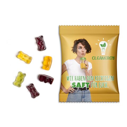 Fruchtsaftbärchen im Werbetütchen weiß | 15 g | ohne Werbeanbringung | Papier/PE-Verbundfolie
