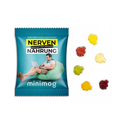 Fruchtgummi Standardformen transparent | 15 g | ohne Werbeanbringung | kompostierbare Folie | Daumen hoch