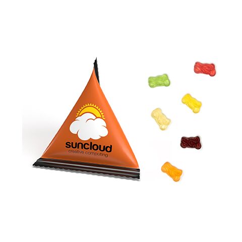 Mini Tetraeder Fruchtgummi transparent | ohne Werbeanbringung | Motorrad