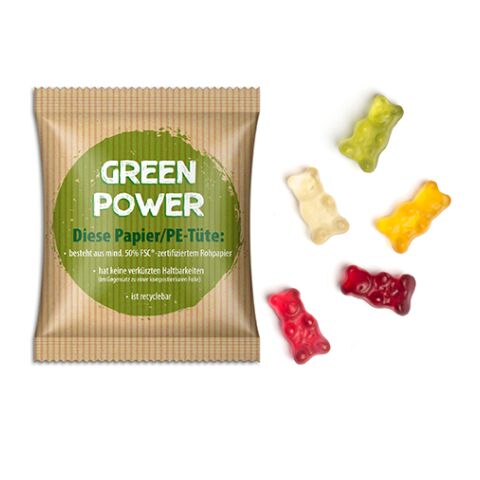 Gummibärchen vegan weiß | ohne Werbeanbringung | Papier/PE-Verbundfolie