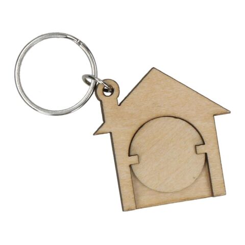 Holzchip-Schlüsselanhänger &quot;House&quot; natur | ohne Werbeanbringung | Nicht verfügbar