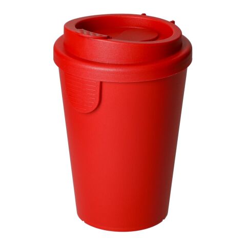 Werbeartikel Turin 400 ml Coffee-to-go Mehrwegbecher einwandig transparent mit Deckel & VerschlusslascheTurin 0,4 Liter Trinkbecher transparent in