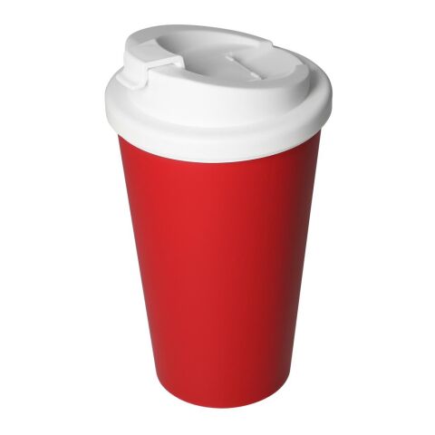 Werbeartikel Kaffeebecher "Premium Deluxe" – rot – mit Logo bedruckt