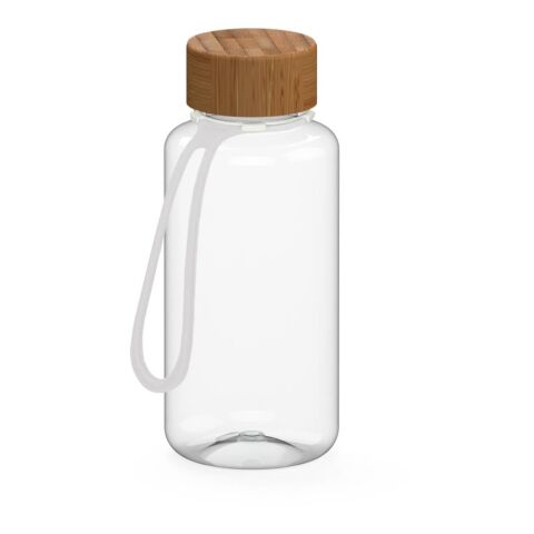 Werbeartikel Trinkflasche "Natural", 700 ml, inkl. Strap – weiss – mit Logo bedruckt
