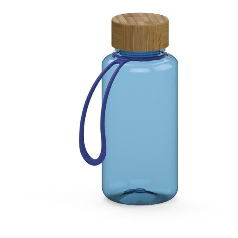 Werbeartikel Trinkflasche "Natural", 700 ml, inkl. Strap – trend-blau PS – mit Logo bedruckt