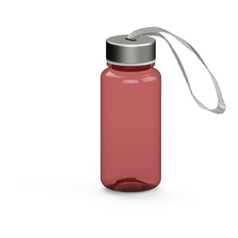 Werbeartikel Tritan Trinkflasche 400 ml Pure Edelstahl-Deckel auslaufsicher kohlensäuregeeignet BPA-frei – rot – mit Logo bedruckt