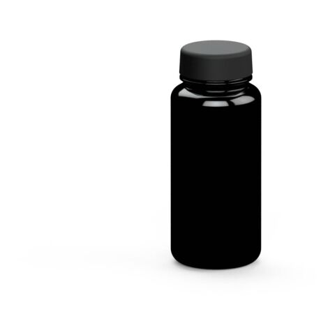 Werbeartikel Tritan Trinkflasche 400 ml Refresh auslaufsicher kohlensäuregeeignet BPA-frei UV-Druck geeignet – schwarz – mit Logo bedruckt