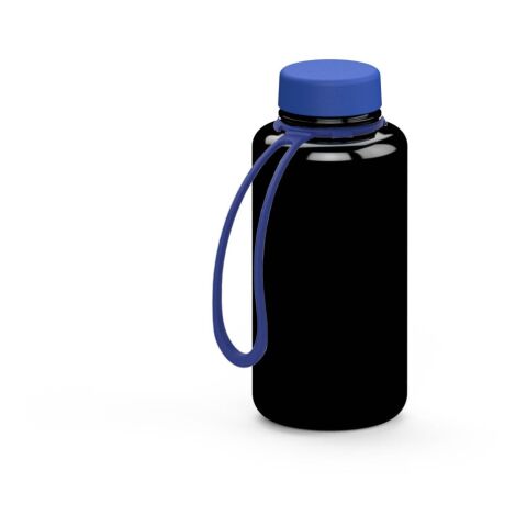 Werbeartikel Trinkflasche "Refresh", 700 ml, inkl. Strap – schwarz – mit Logo bedruckt