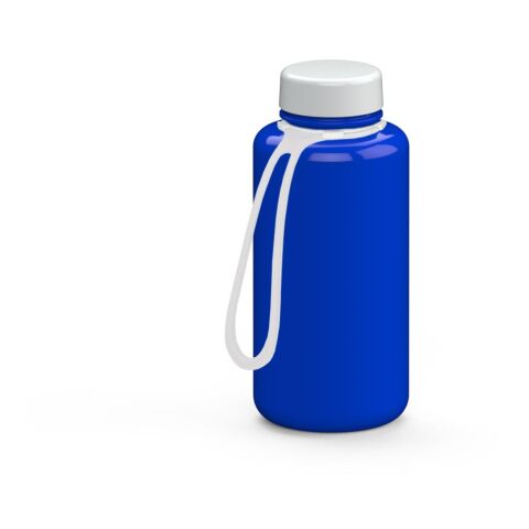 Werbeartikel Trinkflasche "Refresh", 700 ml, inkl. Strap – trend-blau PS – mit Logo bedruckt
