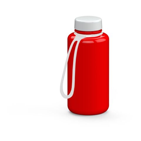 Werbeartikel Refresh 700 ml Trinkflasche aus Tritan™ kohlensäuregeeignet & auslaufsicher mit weiter Öffnung, inkl. Strap – rot – mit Logo bedruckt