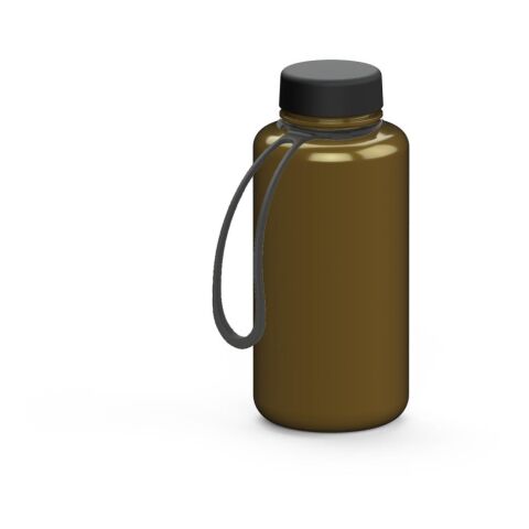 Werbeartikel Refresh 700 ml Trinkflasche aus Tritan™ kohlensäuregeeignet & auslaufsicher mit weiter Öffnung, inkl. Strap – gold – mit Logo bedruckt