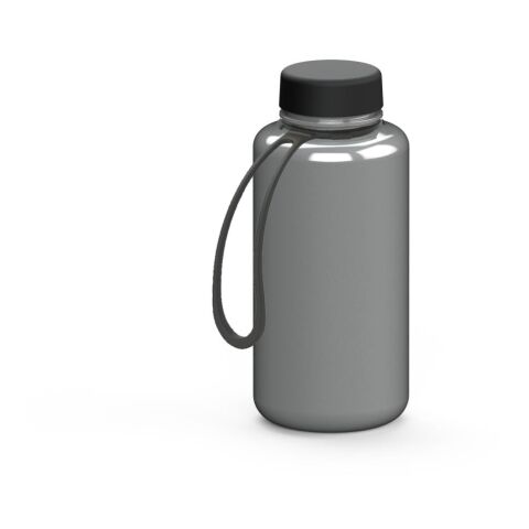 Werbeartikel Refresh 700 ml Trinkflasche aus Tritan™ kohlensäuregeeignet & auslaufsicher mit weiter Öffnung, inkl. Strap – silber – mit Logo bedruckt