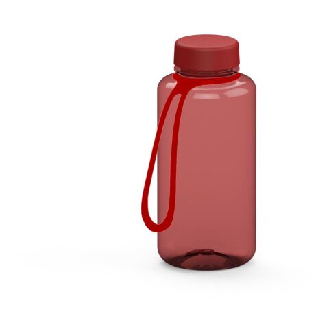 Werbeartikel Trinkflasche "Refresh", 700 ml, inkl. Strap – rot – mit Logo bedruckt
