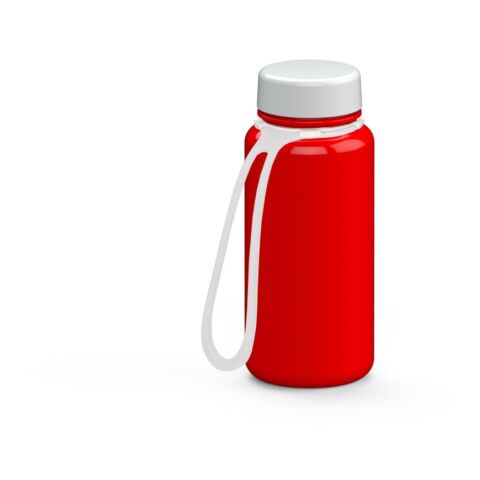 Werbeartikel Trinkflasche "Refresh", 400 ml, inkl. Strap – rot – mit Logo bedruckt
