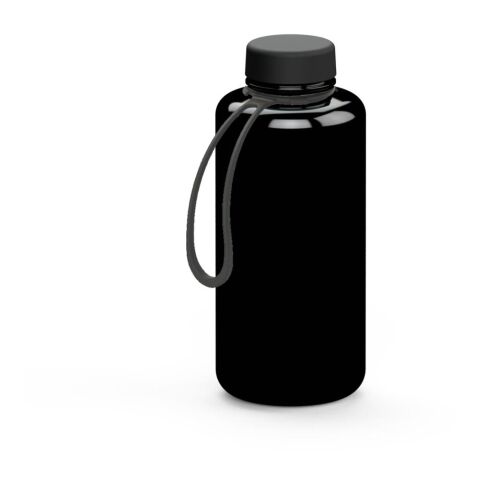 Werbeartikel Refresh 1,0 l Trinkflasche aus Tritan™ BPA-frei & auslaufsicher für kohlensäurehaltige Getränke, inkl. Strap – schwarz – mit Logo