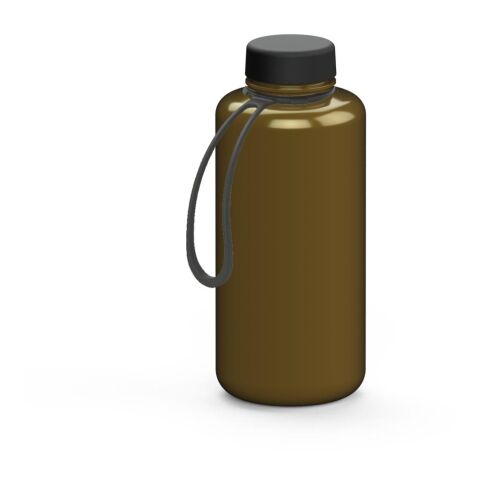 Werbeartikel Refresh 1,0 l Trinkflasche aus Tritan™ BPA-frei & auslaufsicher für kohlensäurehaltige Getränke, inkl. Strap – gold – mit Logo bedruckt