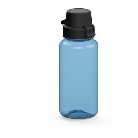 Werbeartikel Trinkflasche "School", 400 ml – trend-blau PS – mit Logo bedruckt