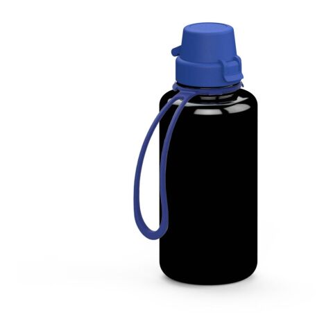 Werbeartikel Trinkflasche "School", 700 ml, inkl. Strap – schwarz – mit Logo bedruckt