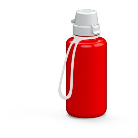 Werbeartikel Trinkflasche "School", 700 ml, inkl. Strap – rot – mit Logo bedruckt