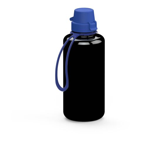 Werbeartikel Trinkflasche "School", 1,0 l, inkl. Strap – schwarz – mit Logo bedruckt