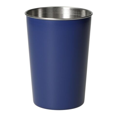 Werbeartikel 270 ml Edelstahl-Kaffeebecher Metallo, stapelbarer & robuster Outdoor-Becher für Camping & Events – trend-blau PS – mit Logo bedruckt