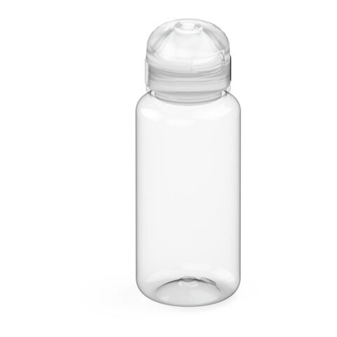 Werbeartikel Trinkflasche Sports 400 ml Tritan geschmacksneutral grosse Öffnung kinderfreundlicher Verschluss auslaufsicher – weiss – mit Logo