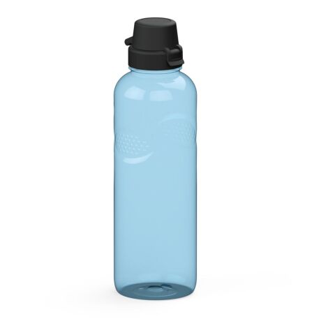 Werbeartikel Trinkflasche Carve School 1 Liter Tritan™ Griffmulden 1000ml geschmacksneutral grosse Öffnung – trend-blau PS – mit Logo bedruckt