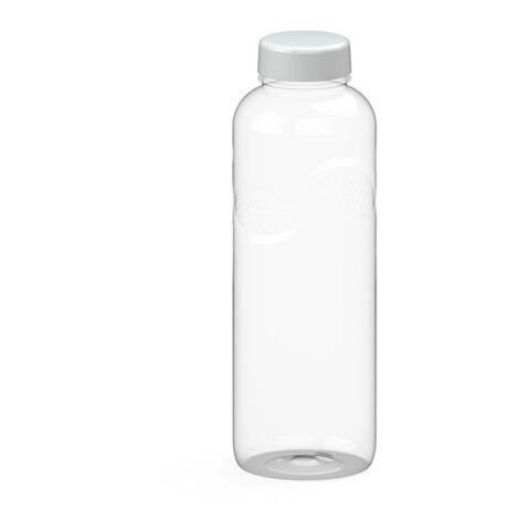 Werbeartikel Carve Refresh 1,0 L Trinkflasche Tritan™ kohlensäuregeeignet mit Griffmulden & großer Öffnung auslaufsicher – weiss – mit Logo bedruckt