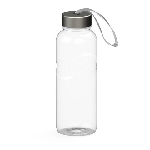 Werbeartikel Tritan Trinkflasche 700 ml Carve Pure Edelstahlverschluss auslaufsicher kohlensäuregeeignet BPA-frei – weiss – mit Logo bedruckt