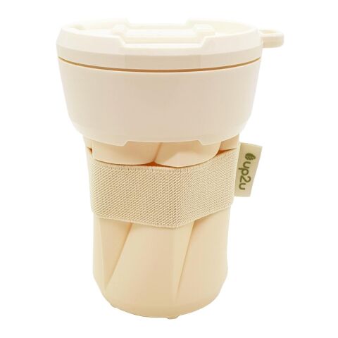 Nachhaltiger Werbeartikel Kaffeebecher "up2u", 0,35 l – creme – mit Logo bedruckt