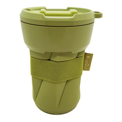Nachhaltiger Werbeartikel Kaffeebecher "up2u", 0,35 l – grasgrün – mit Logo bedruckt