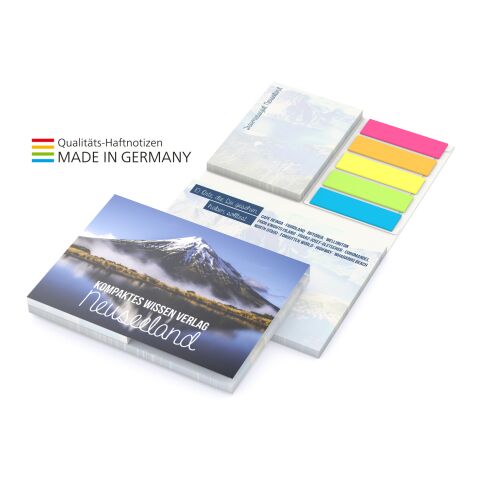 Haftnotiz-Set Brüssel Recycling, 50/50 Blatt bunt | ohne Werbeanbringung | Nicht verfügbar | 4C-Quality | Softcover gloss | Haftnotiz individuell