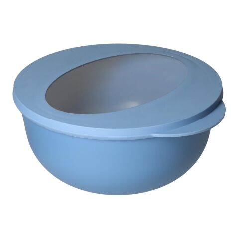 Nachhaltiger Werbeartikel Food-Bowl "ToGo", Deluxe, 1,0 l – trend-blau PS – mit Logo bedruckt