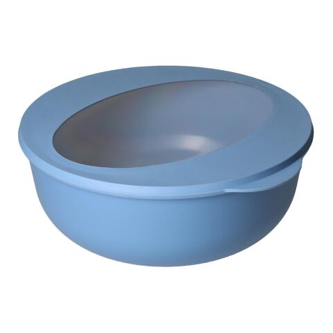 Nachhaltiger Werbeartikel Food-Bowl "ToGo", Deluxe, 2,2 l – trend-blau PS – mit Logo bedruckt