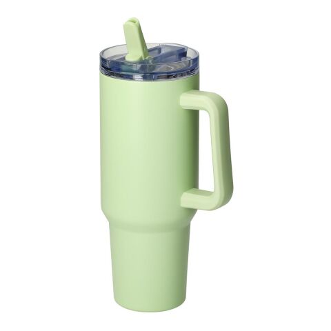Werbeartikel Tampa 1,2 l XL-Vakuum-Isolierbecher aus Edelstahl Candy Collection Lifestyle-Design – grasgrün – mit Logo bedruckt