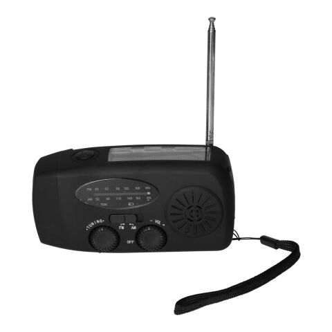 Kurbelradio mit Taschenlampe "Volt" schwarz