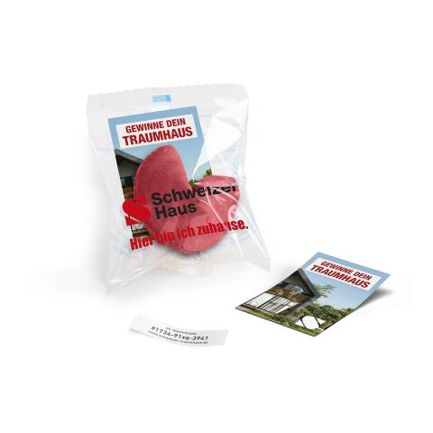 Glückskekse mit Werbekärtchen transparent | ohne Werbeanbringung | Rot