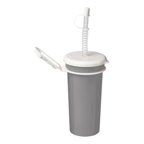 Werbeartikel Trinkbecher "Take Away" 0,5 l – silber – mit Logo bedruckt