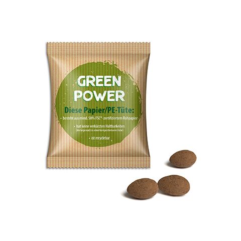 Mandeln im Werbetütchen weiß | ohne Werbeanbringung | Cyclepaper | Sahne-Kakao