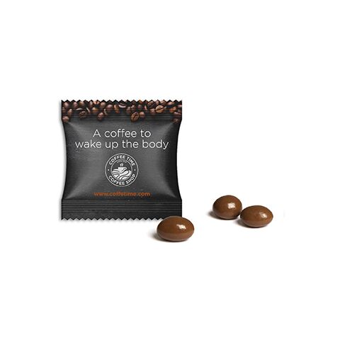 Arabica Kaffeebohne einzeln im Werbetütchen weiss | ohne Werbeanbringung | Standard-Folie