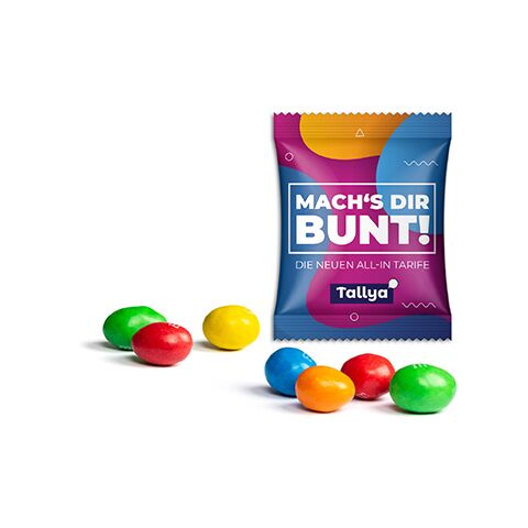 M&amp;M&#039;s Peanuts im Werbetütchen transparent | 1-farbiger Flexodruck | Standard-Folie