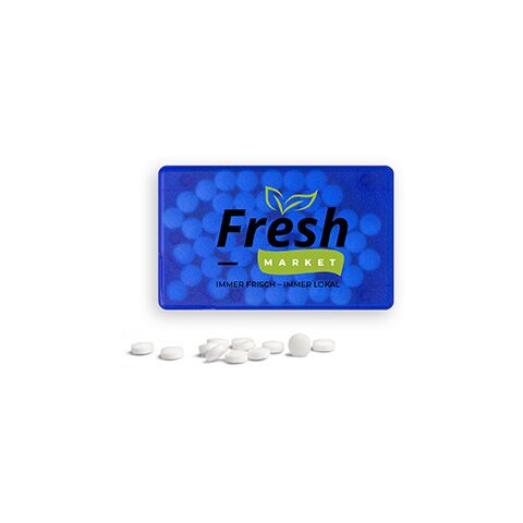 Werbeartikel MintCard – blau-transparent – mit Logo bedruckt
