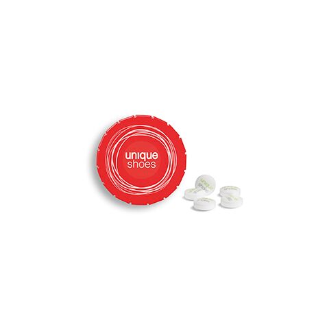 Werbeartikel Super Mini Clic Clac Box – rot – mit Logo bedruckt