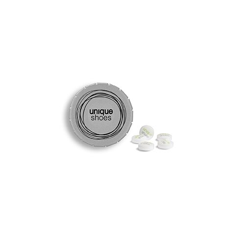 Werbeartikel Super Mini Clic Clac Box – silber – mit Logo bedruckt