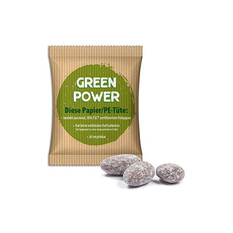 Weihnachtsmandeln im Werbetütchen weiß | ohne Werbeanbringung | Papier/PE-Verbundfolie