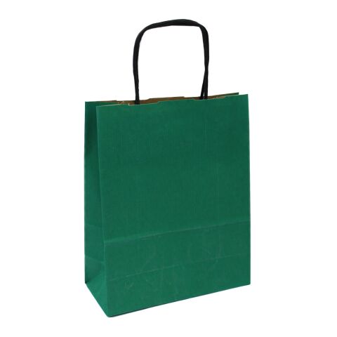 Krafttasche gerippt Color grün | 18 x 8 x 22,5 cm | 1-farbiger Siebdruck | ohne Werbeanbringung