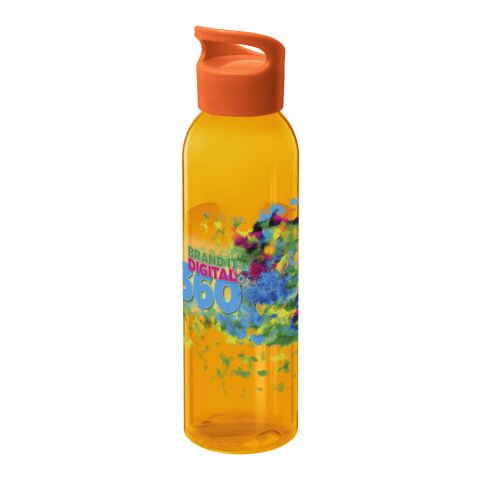 Werbeartikel Sky 650 ml Sportflasche bruchfestes Tritan™ BPA-frei mit Tragegriff & Schraubdeckel – orange – mit Logo bedruckt